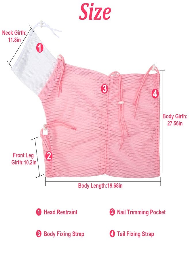 Catcan Cat Bathing Bag, Breathable Mesh Cat Shower Bag Anti Scratch Adjustable Cat Grooming Bag for Nail Trimming Polyester Soft Washing Bag - Image 2